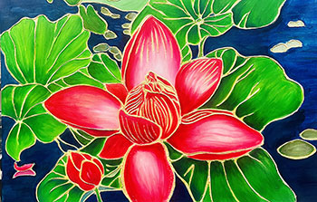 The Lotus oil painting