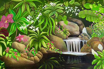 Waterfall 2020 oil painting
