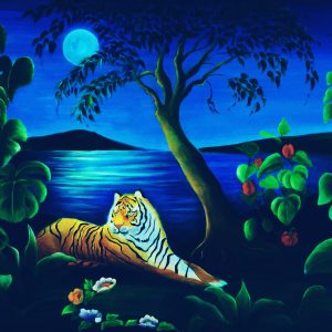 TIGER IN THE FULL MOON